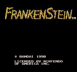 Frankenstein the Monster Returns title screen for NES